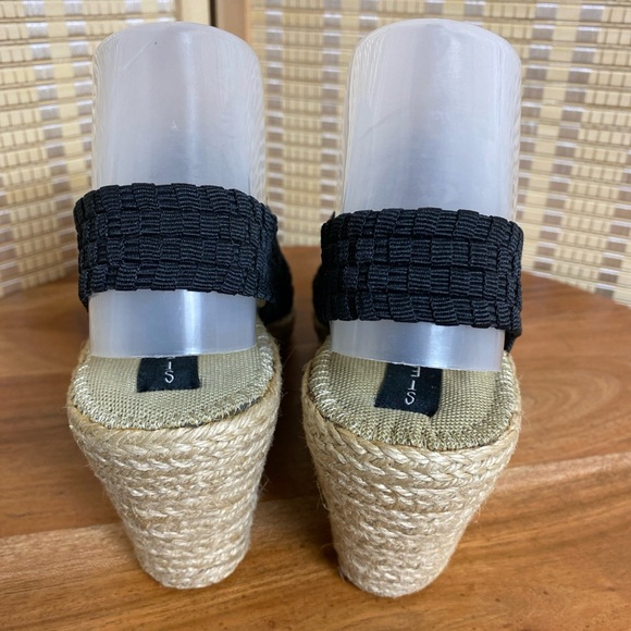 🔶Steven by Steve Madden Natural Comfort Fabric Wedge Sandals Black Size 7 - Picture 5 of 6
